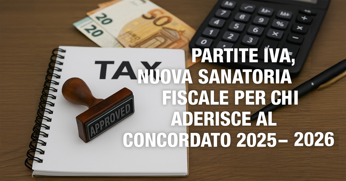 Nuova sanatoria fiscale per le Partite IVA che aderiscono al concordato 2025-2026: tutte le novità