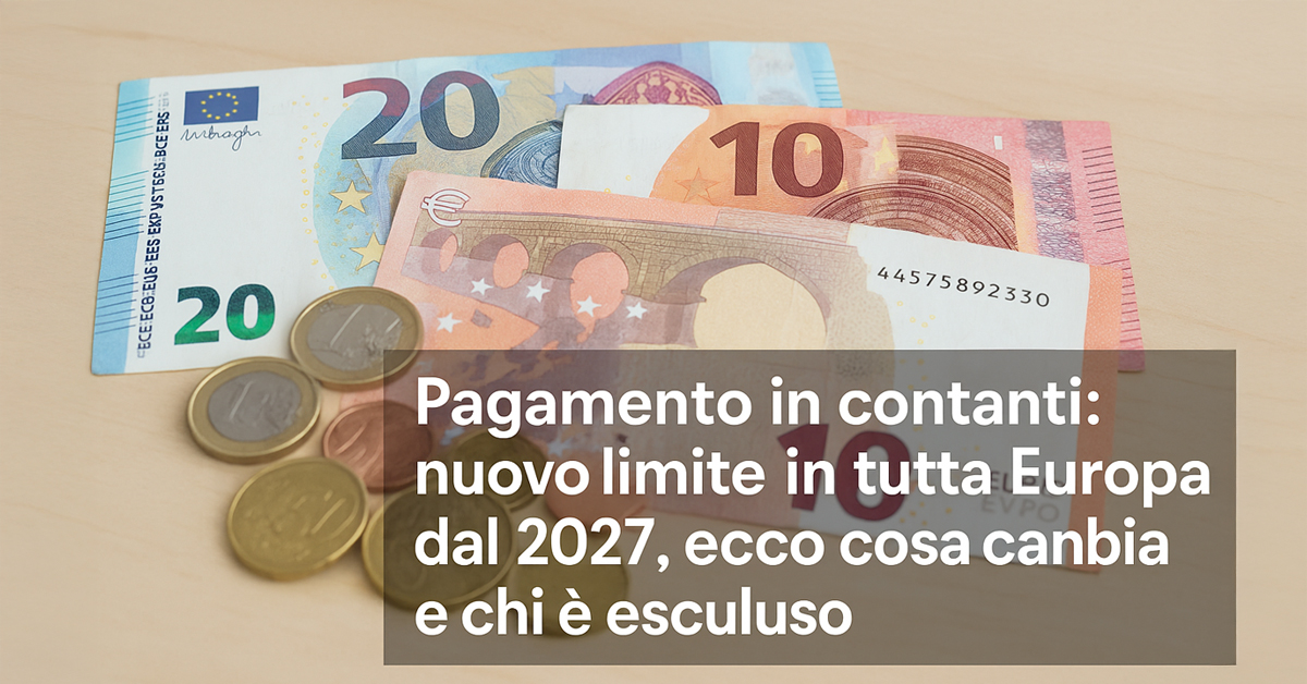 Contanti, scatta il nuovo limite in Europa: dal 2027 potrai pagare fino a 10.000 euro. Tutte le regole e le eccezioni