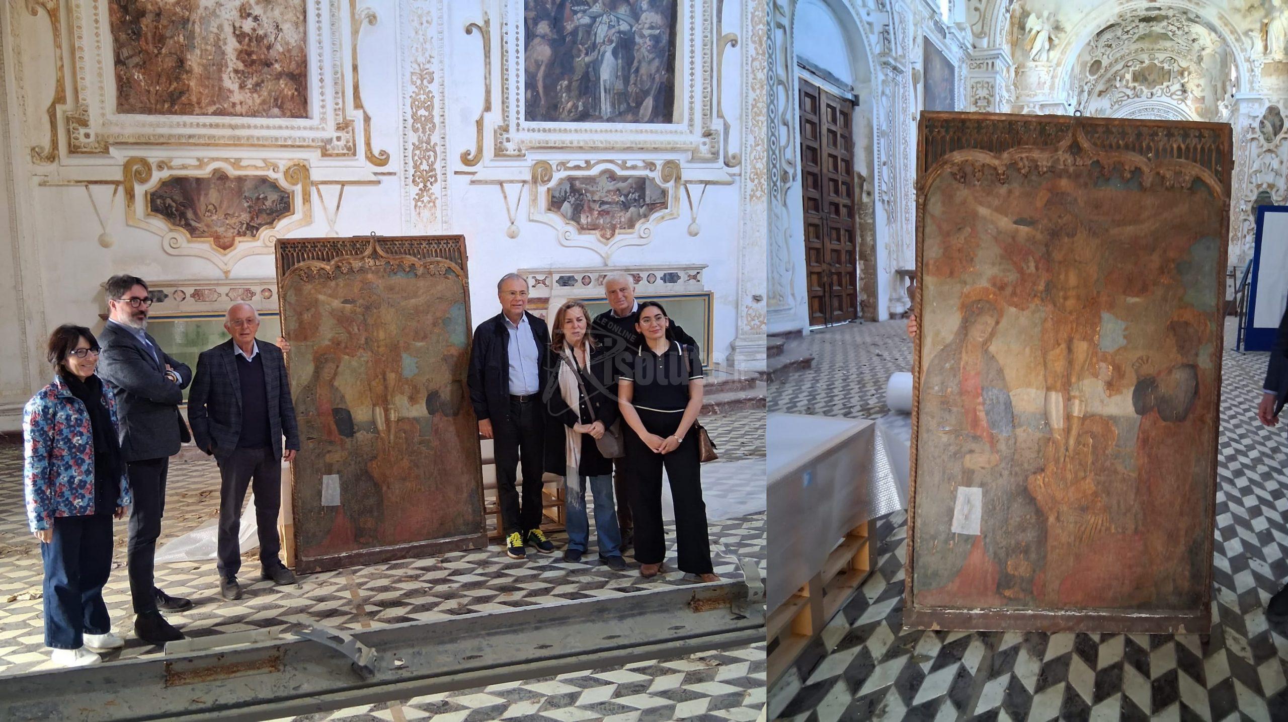 Sciacca, antico dipinto trasferito a Palermo per il restauro