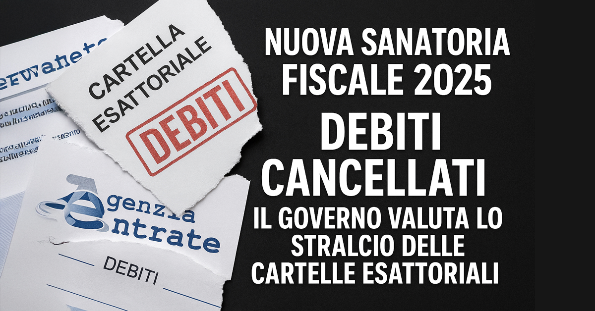 Nuova sanatoria fiscale 2025: il Governo valuta lo stralcio delle cartelle esattoriali tra il 2000 e il 2010