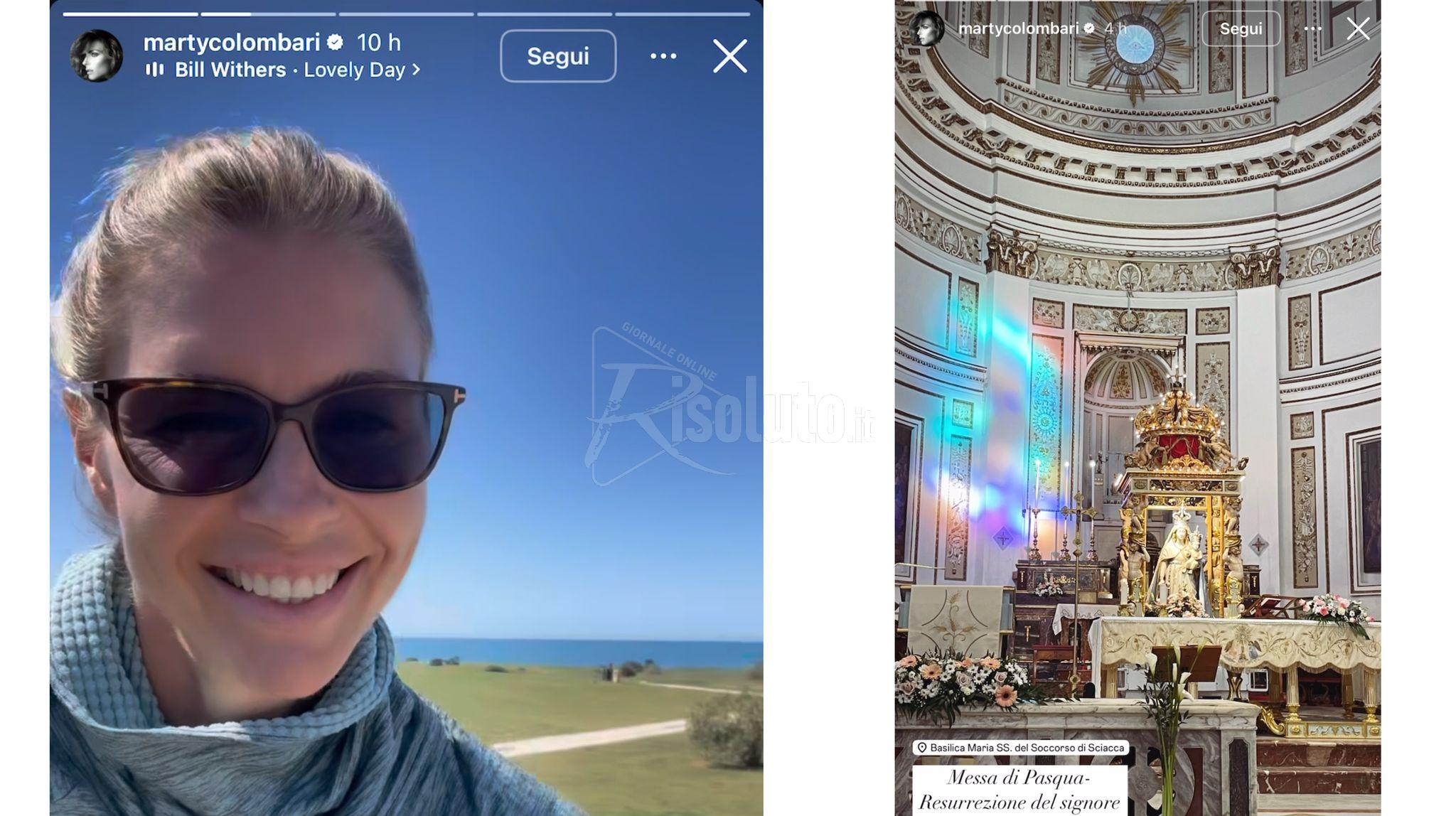 Pasqua a Sciacca per Martina Colombari, messa in Chiesa Madre e passeggiata in centro
