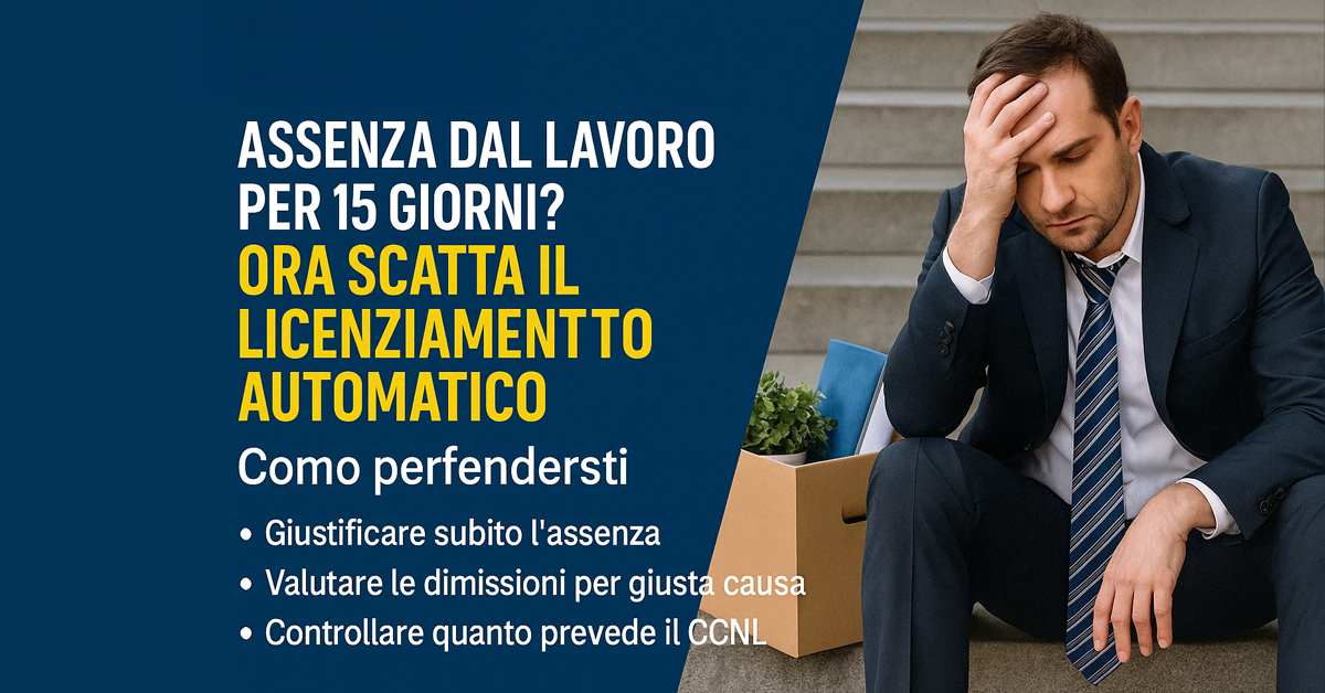 Assenza dal lavoro per 15 giorni? Ora scatta il licenziamento automatico: ecco cosa sapere per difendersi