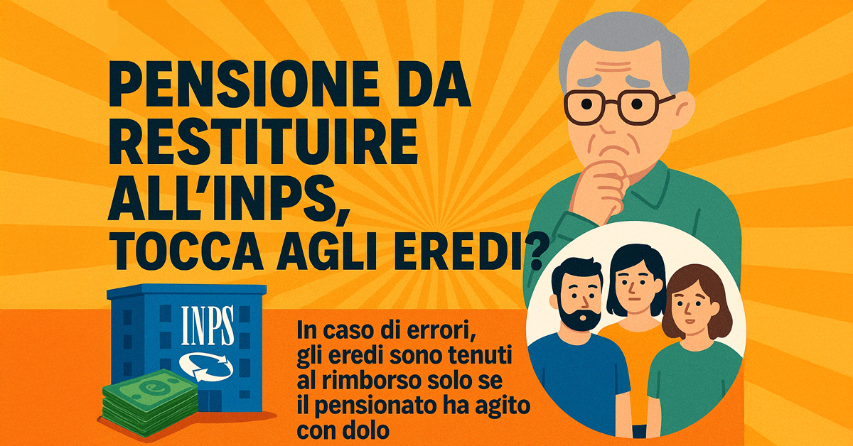 Pensione da restituire all’INPS: quando gli eredi devono pagare e quando no