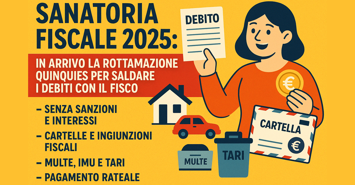 Sanatoria fiscale 2025: in arrivo la rottamazione quinquies per saldare i debiti con il Fisco