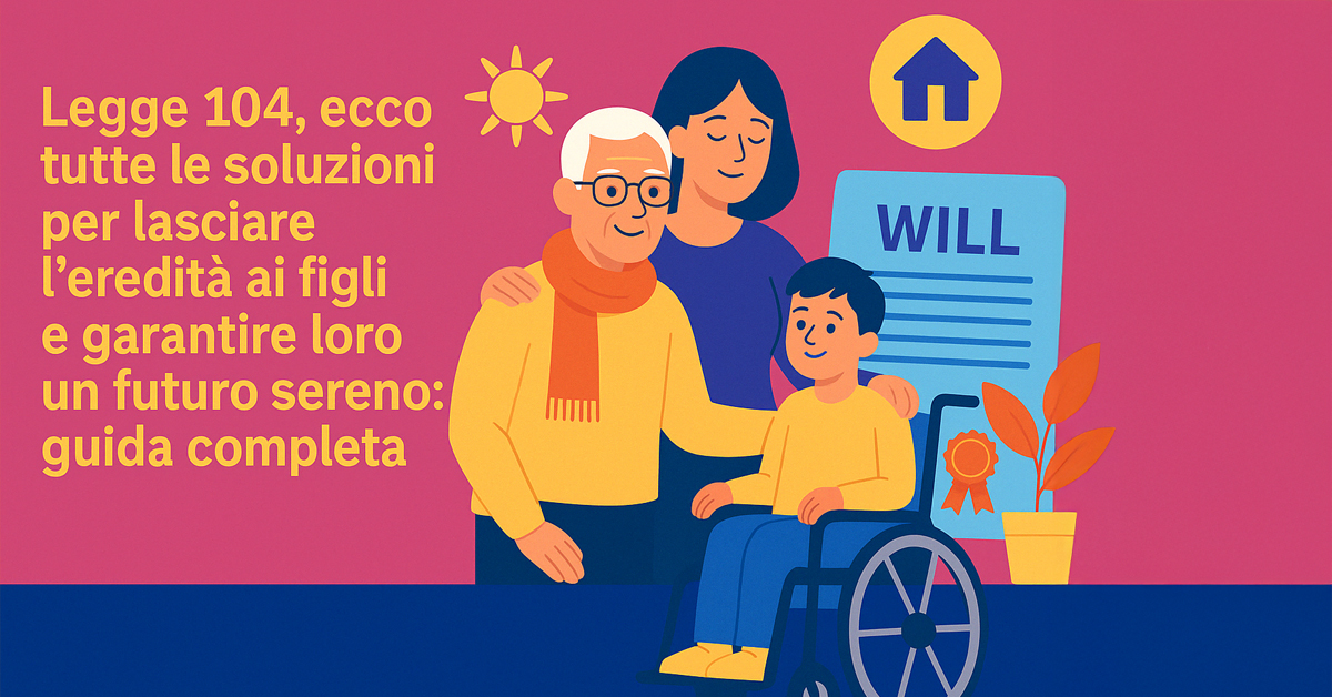 Legge 104 e successione: come lasciare l’eredità ai figli disabili in modo sicuro
