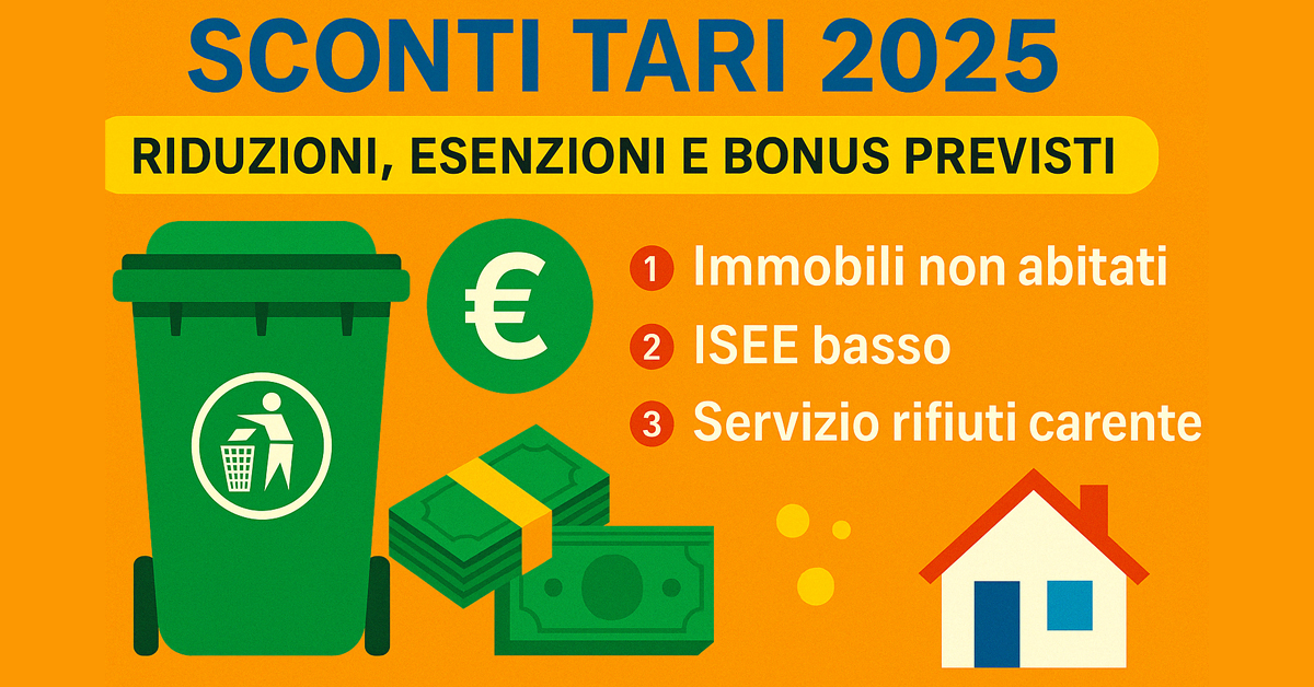 Sconti TARI 2025: chi può ottenere riduzioni, esenzioni o bonus sulla tassa rifiuti