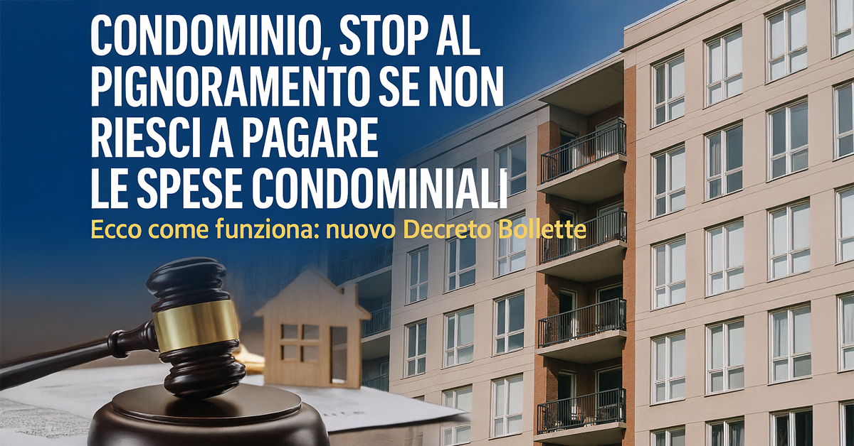 Spese condominiali non pagate? Stop al pignoramento con il nuovo Decreto Bollette 2025