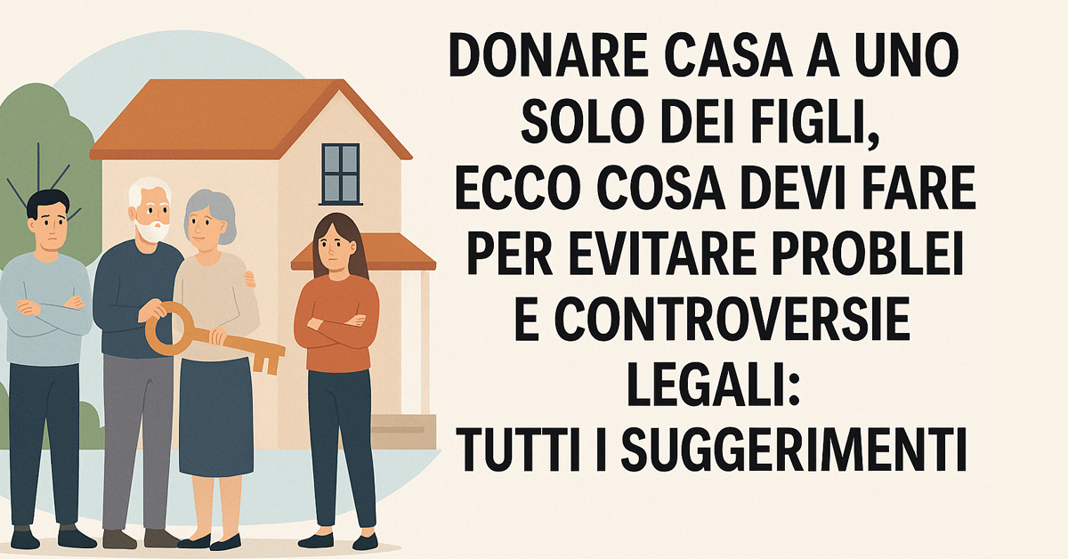 Donare casa a uno solo dei figli: cosa dice la legge e come evitare problemi legali tra eredi