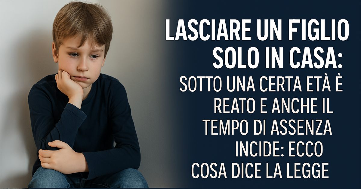Lasciare un figlio da solo in casa: quando è legale e quando si rischia una denuncia