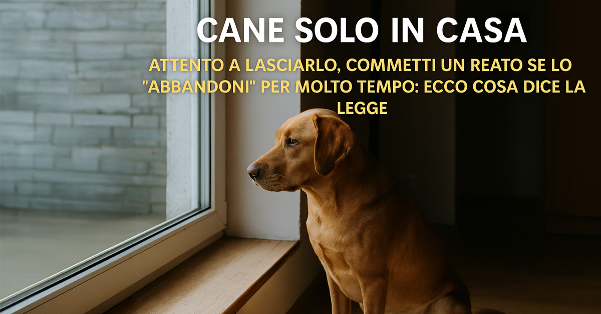Lasciare il cane solo in casa per troppo tempo può essere reato: ecco cosa prevede la legge