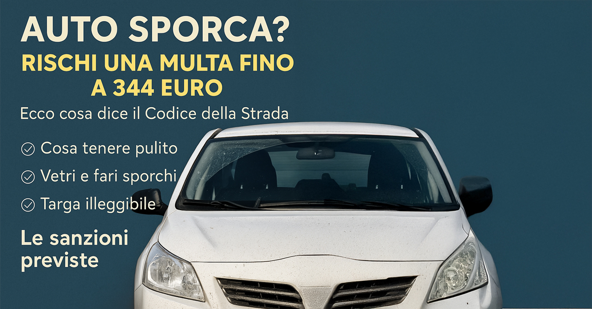 Multa per auto sporca: ecco quando scatta, cosa rischi e le parti da tenere sempre pulite