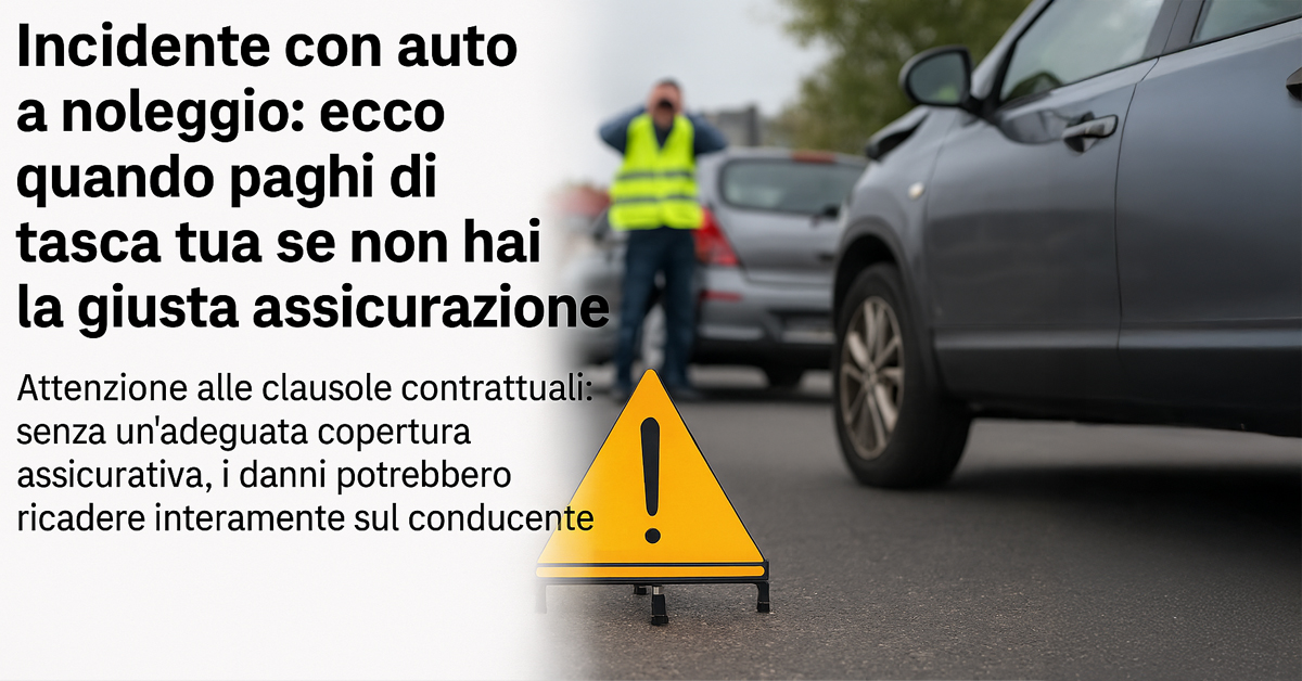 Incidente con auto a noleggio: ecco quando paghi di tasca tua se non hai la giusta assicurazione