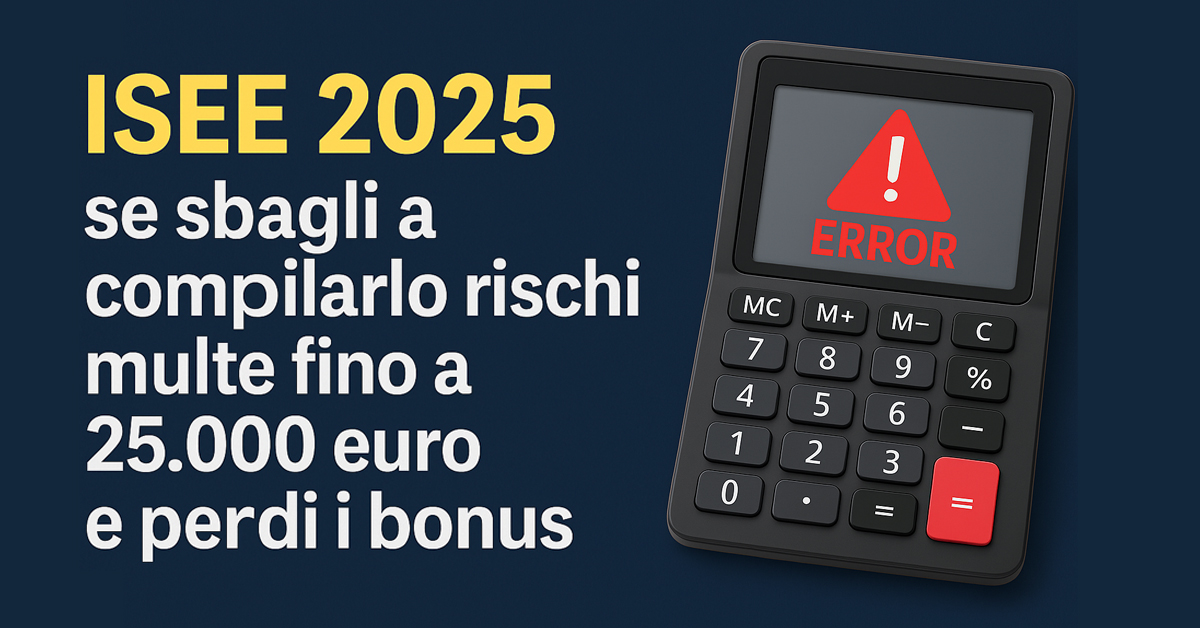 ISEE 2025: attenzione agli errori, sanzioni fino a 25.000 euro e perdita dei bonus. Ecco come correggerlo