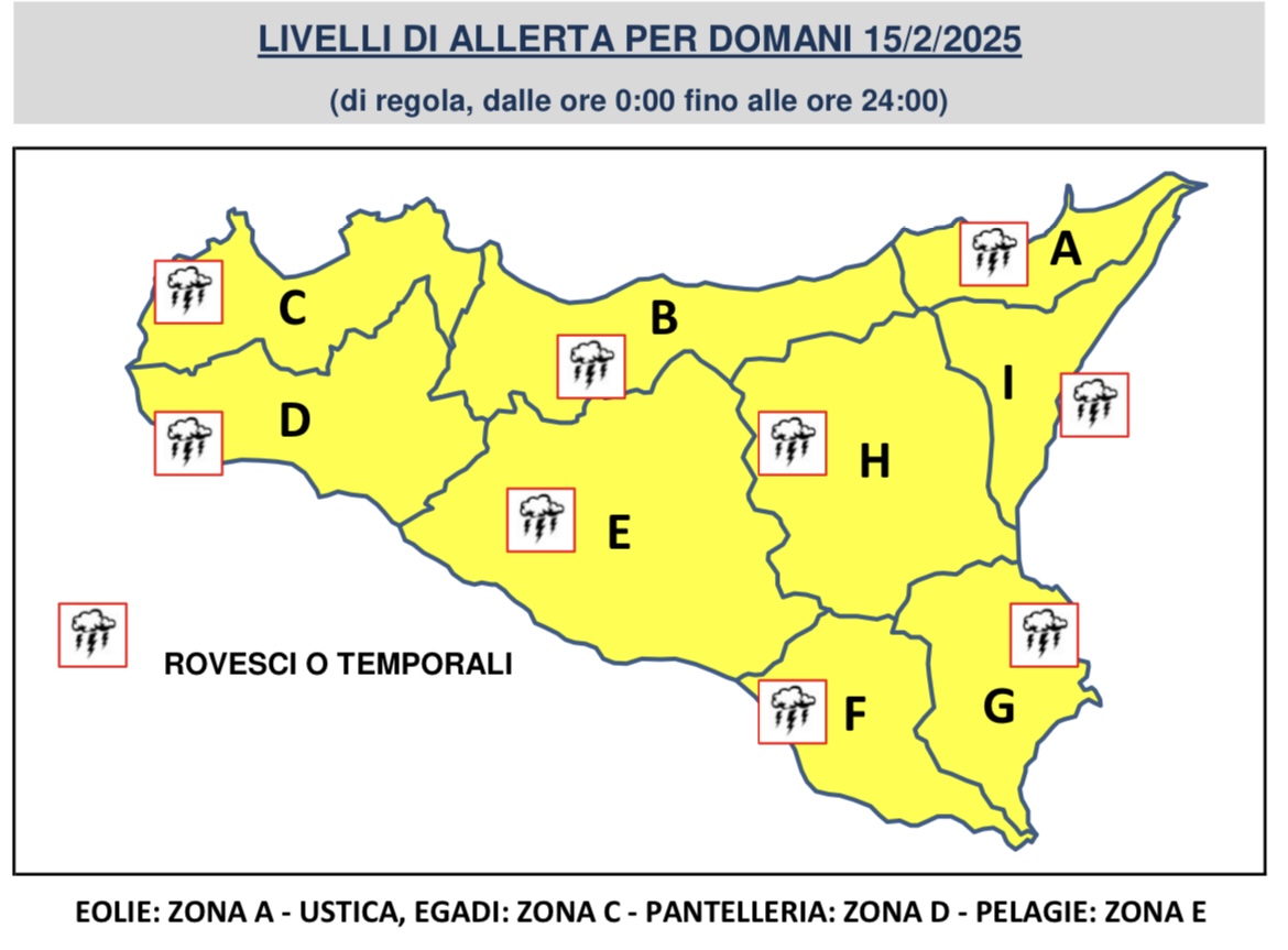 Torna il maltempo, allerta gialla su tutta la Sicilia