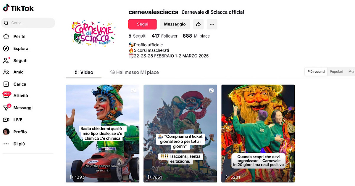 Il Carnevale di Sciacca sbarca su Tik Tok ma c’è un problema di gestione del brand