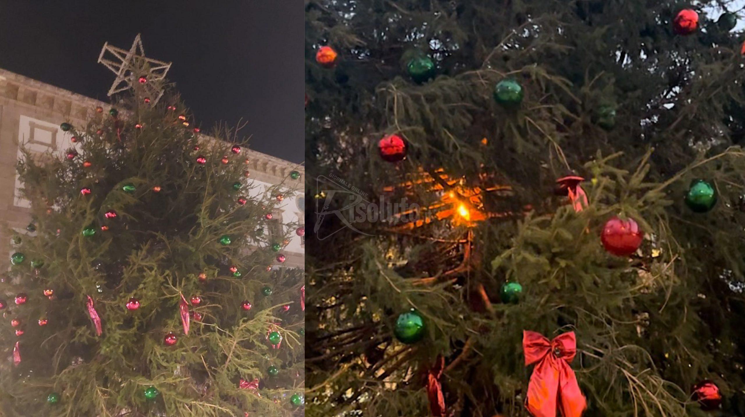 Sciacca, scintille sull’albero di Natale che resta al buio (Video)