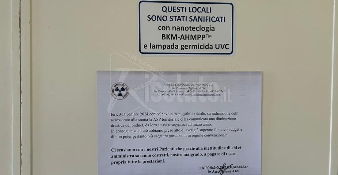 Taglio del budget 2024 comunicato il 3 dicembre, stop a Tac e Risonanze in convenzione al centro Tagliavia