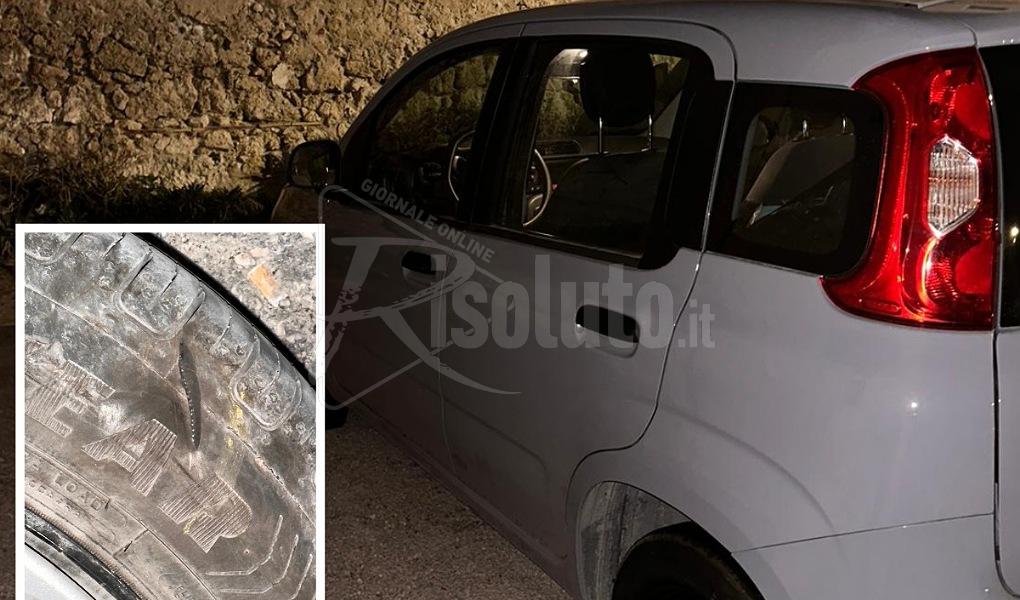 Tagliate le gomme ad una Panda nel quartiere di San Michele a Sciacca