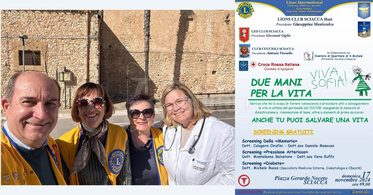 Due Mani per la Vita a Sciacca, manovre salvavita e screening gratuiti