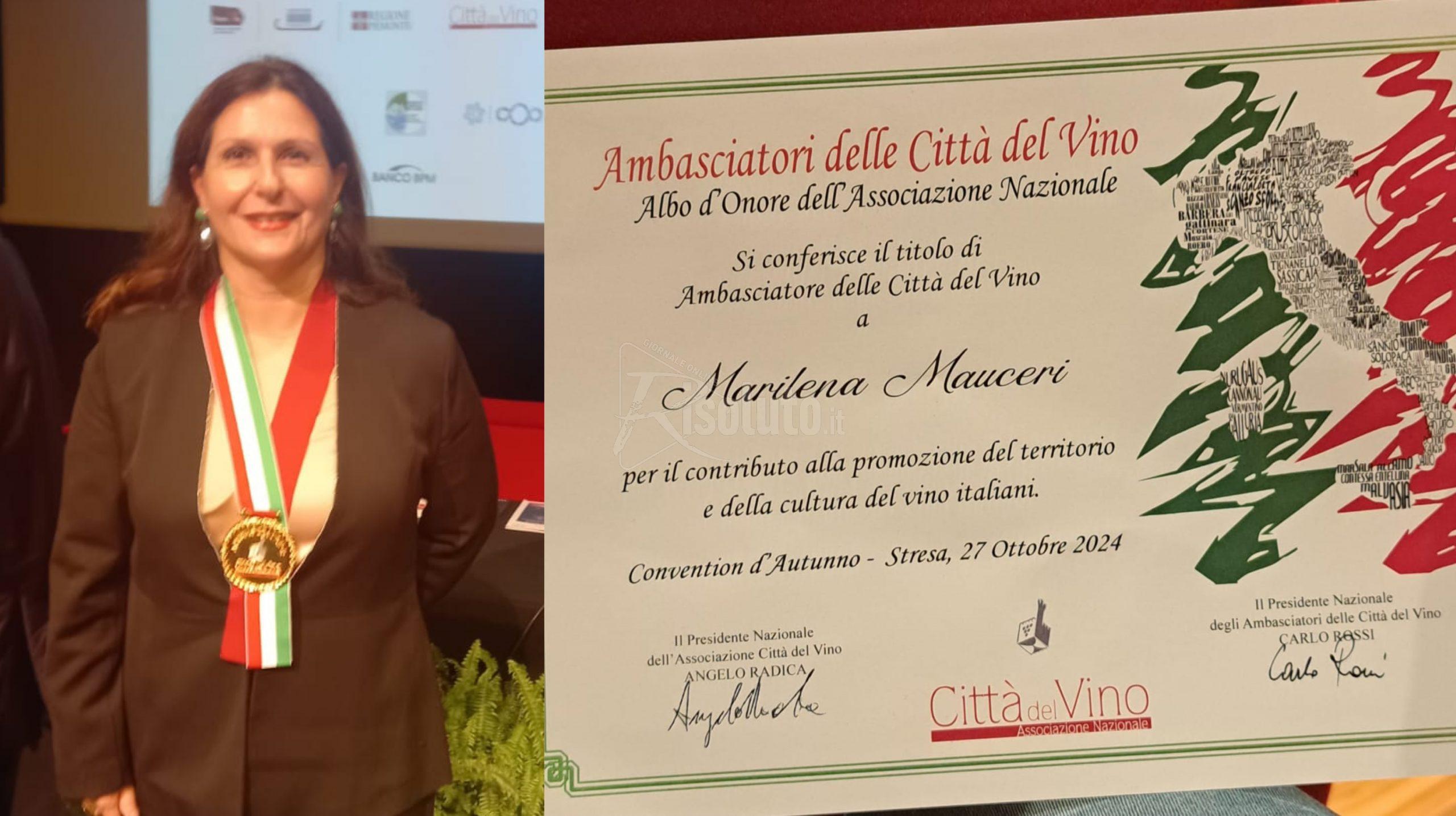 Marilena Mauceri nominata ambasciatrice per le Città del Vino