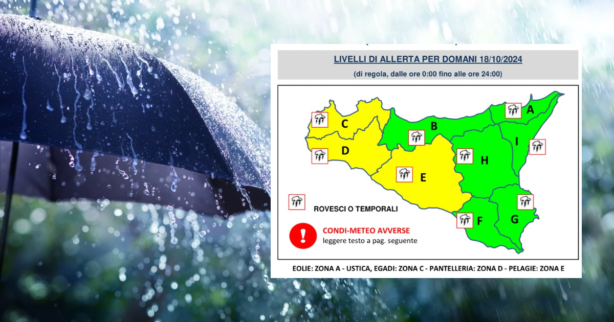 Meteo Sicilia: atteso un weekend di maltempo, in arrivo piogge e calo delle temperature