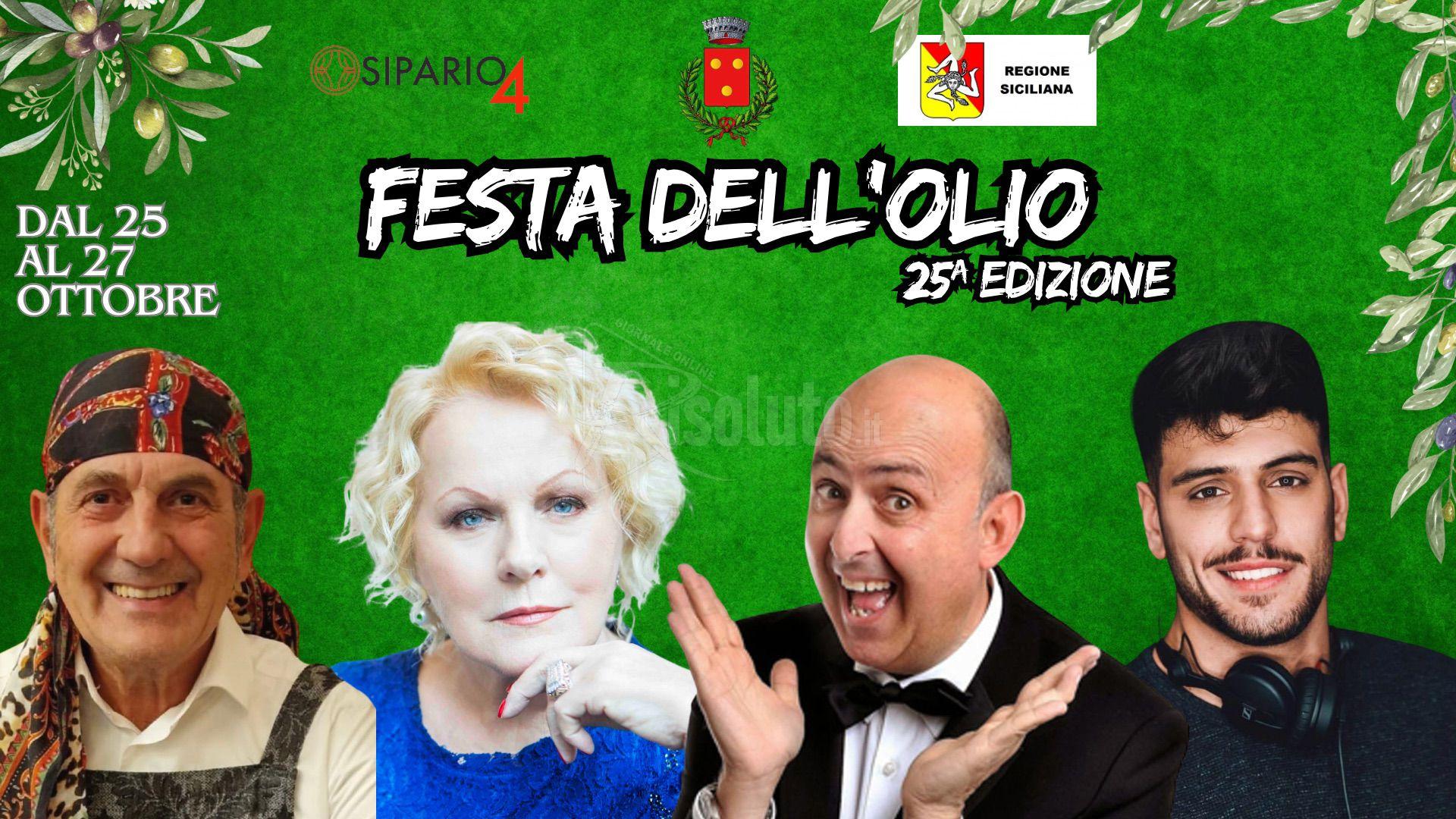 Katia Ricciarelli, Sasa’ Salvaggio e lo chef Giuffre’ alla Sagra dell’Olio di Lucca Sicula