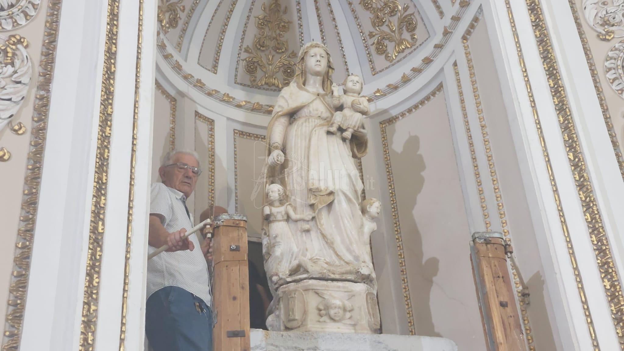 Ricollocato sull'altare il simulacro della Madonna del Soccorso (Video)