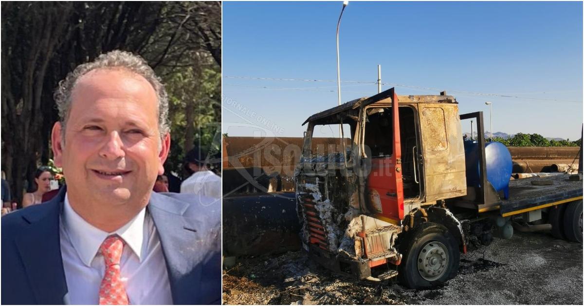 Camion del Consorzio di bonifica a fuoco a Ribera, Tomasino: “Gesto vile che non ci ferma”