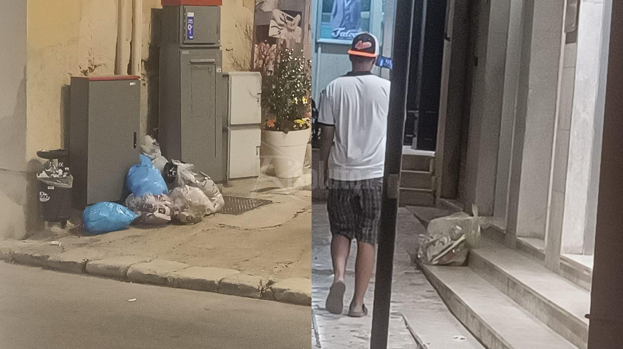Rifiuto non conforme e non ritirato in corso Vittorio Emanuele rimasto oggi in bella vista