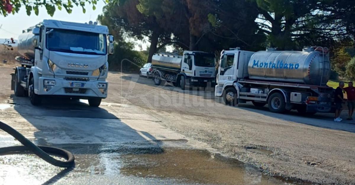 Riparato il guasto al punto di appresamento di Sciacca, le autobotti tornano in azione