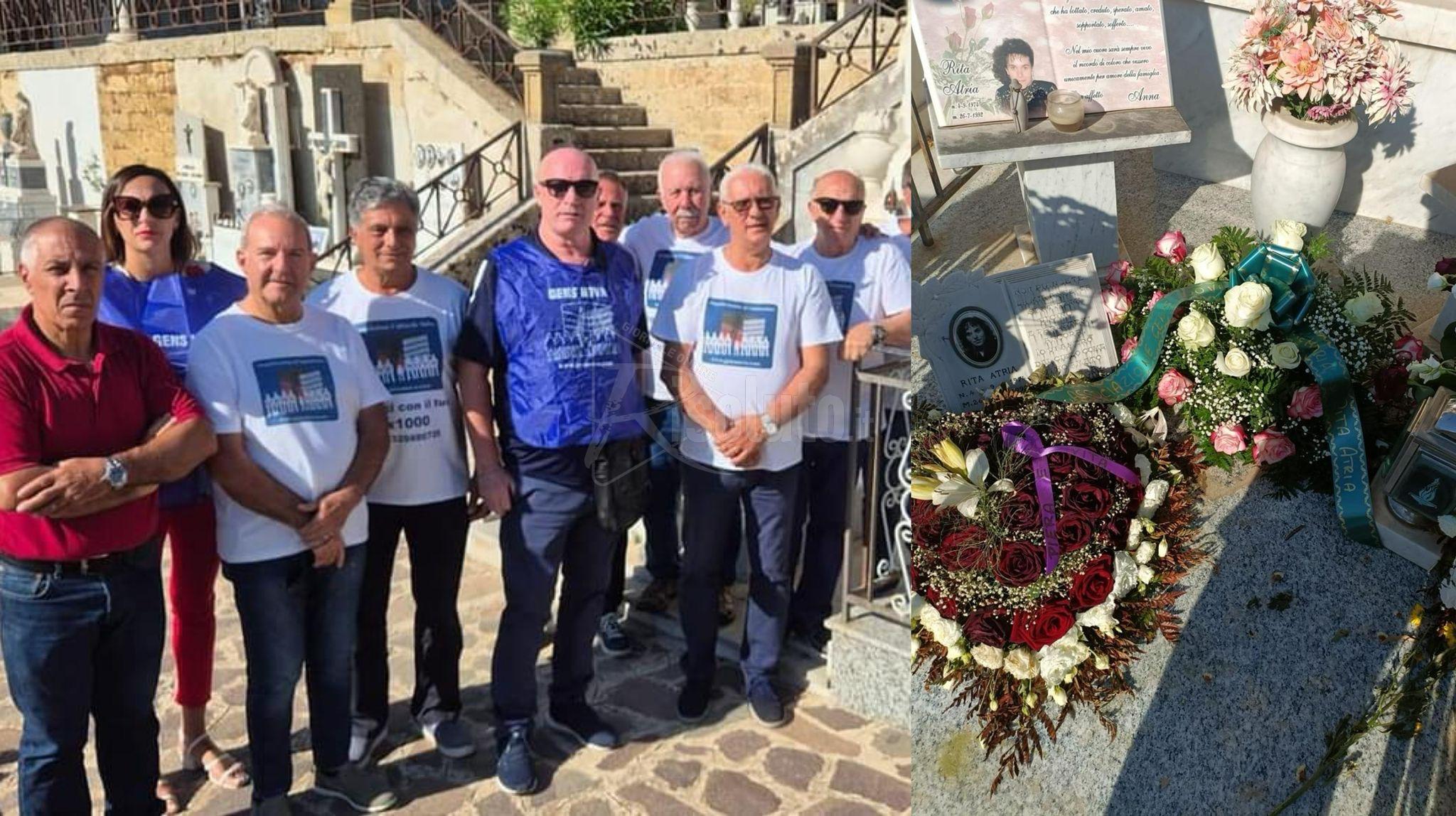 Omaggio di Gens Nova a Rita Atria, delegazione al cimitero di Partanna