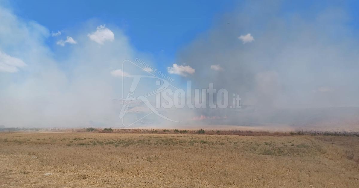 Ancora incendi a Menfi, fuoco in località Bertolino