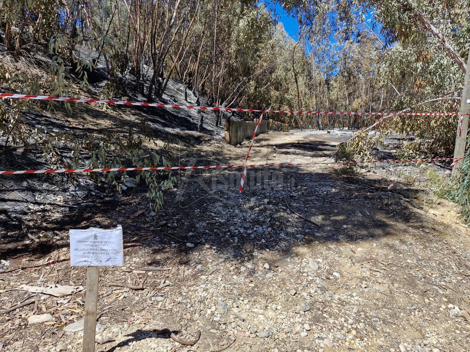 Incendio per rifiuti abbandonati, area boschiva sequestrata a Sciacca