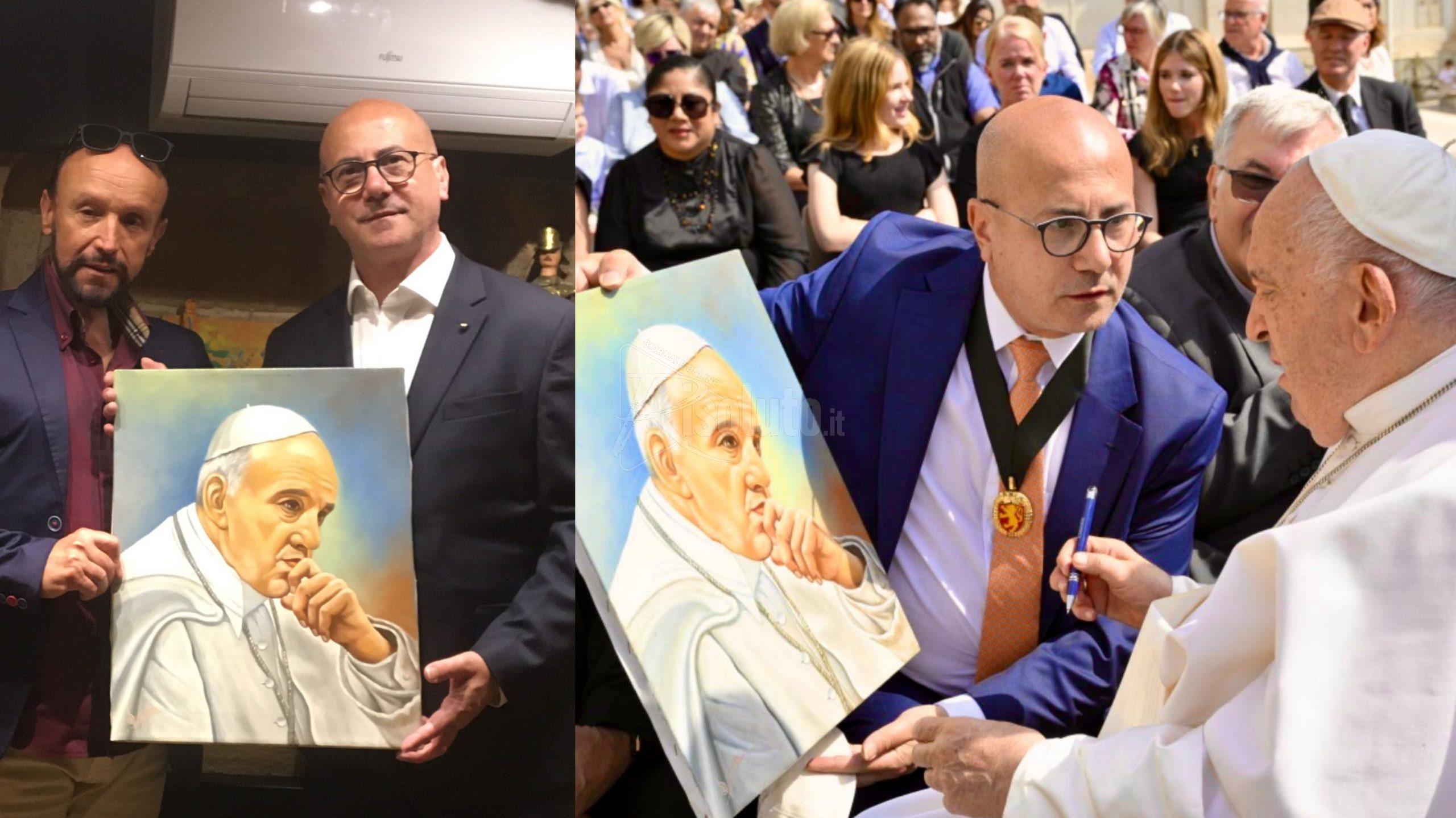 Malta dona un'opera di Pippo Vaccaro a Papa Francesco
