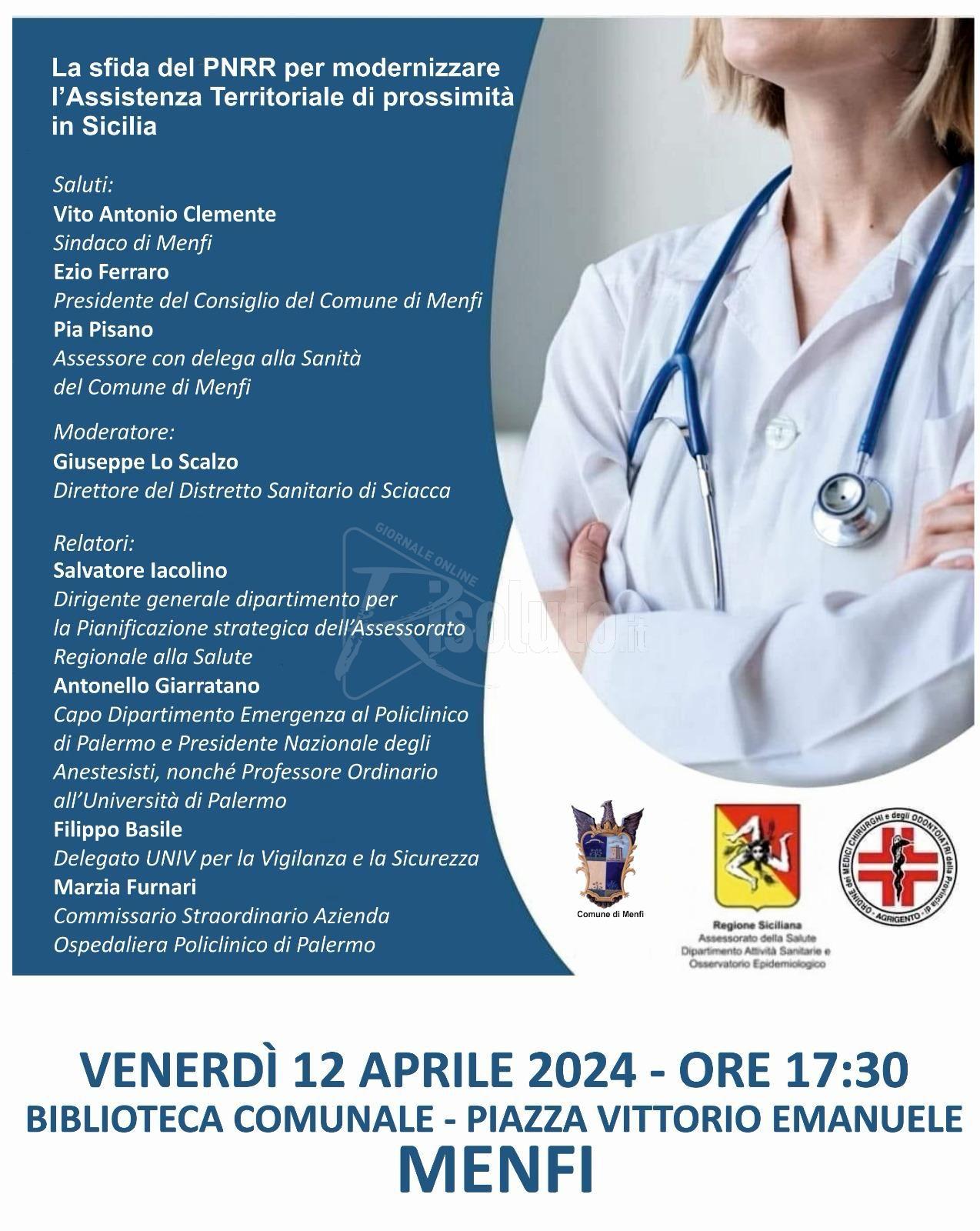 Assistenza Territoriale di prossimità in Sicilia, oggi a Menfi un convegno con i vertici della sanità siciliana