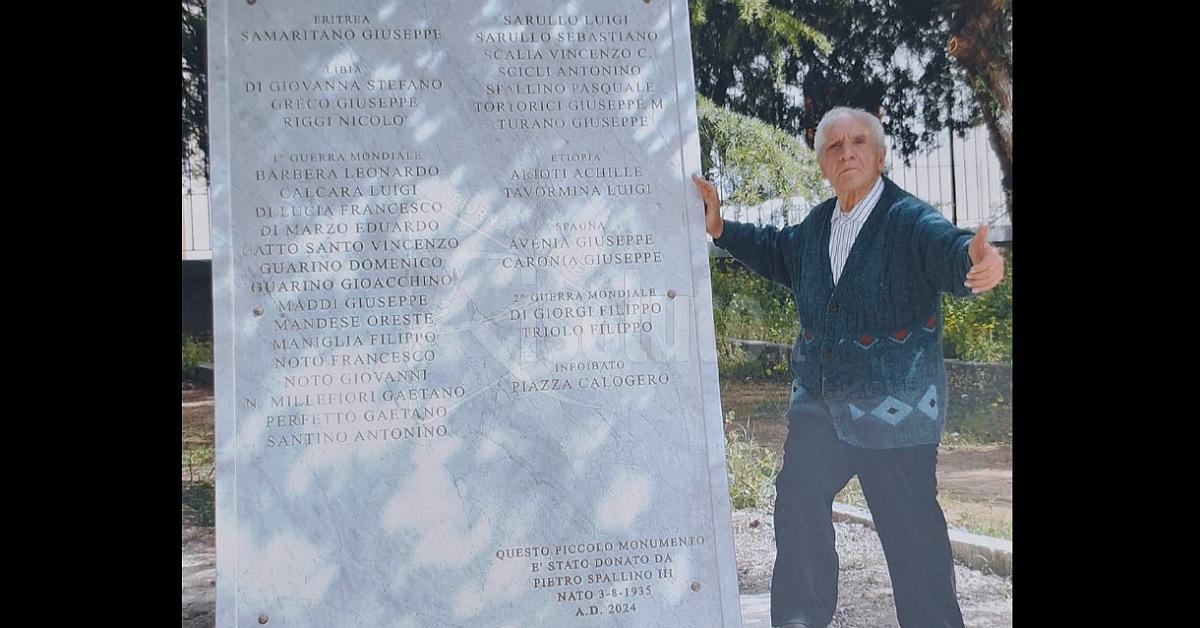 Pietro Spallino onora i Caduti, nuova lapide a villa Matinella a Ribera