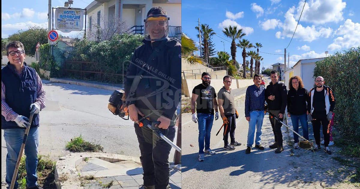 Domenica di lavoro a Menfi per sindaco e assessori impegnati nella pulizia di Porto Palo