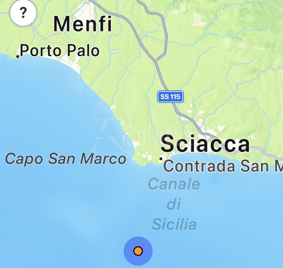 Scossa di terremoto nell’Agrigentino avvertita anche a Sciacca