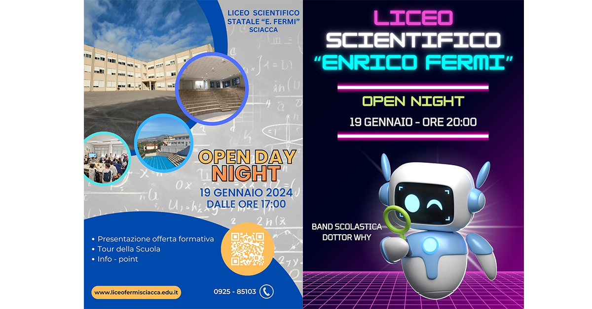 Oggi l'Open Day Night del Liceo Scientifico "Fermi" di Sciacca