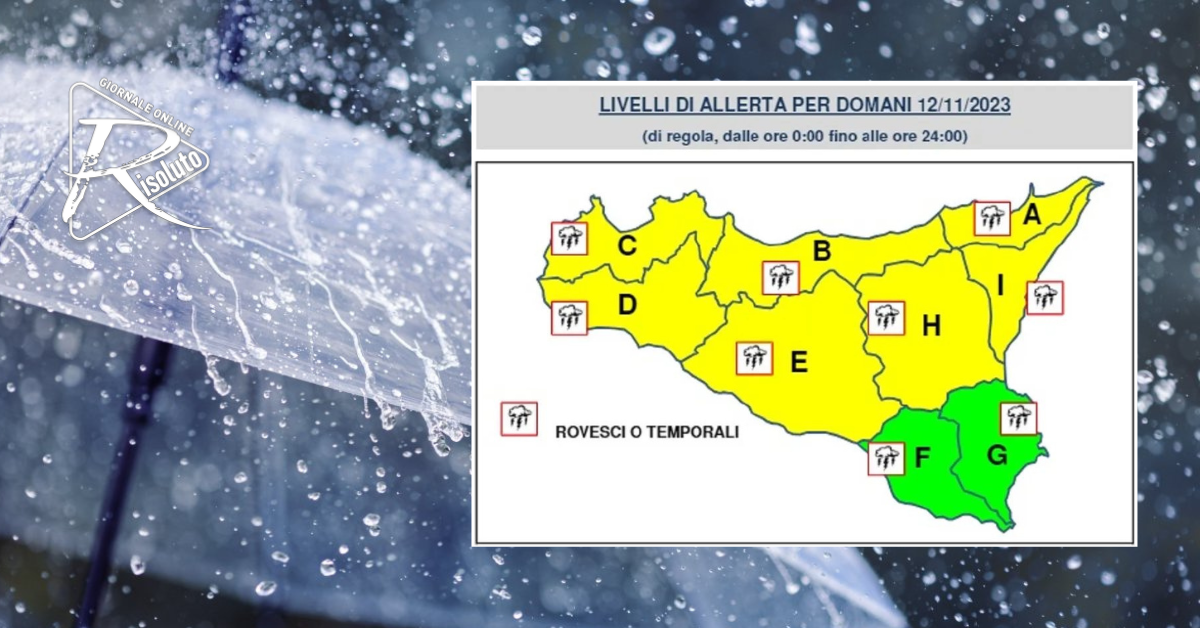 Meteo in peggioramento, domani allerta gialla in Sicilia