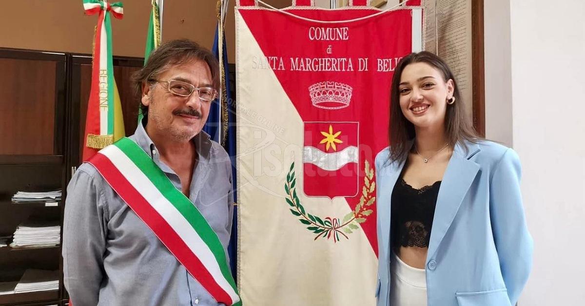 Santa Margherita di Belice, la finalista di Miss Italia Anastasia Pellegrino incontra il sindaco