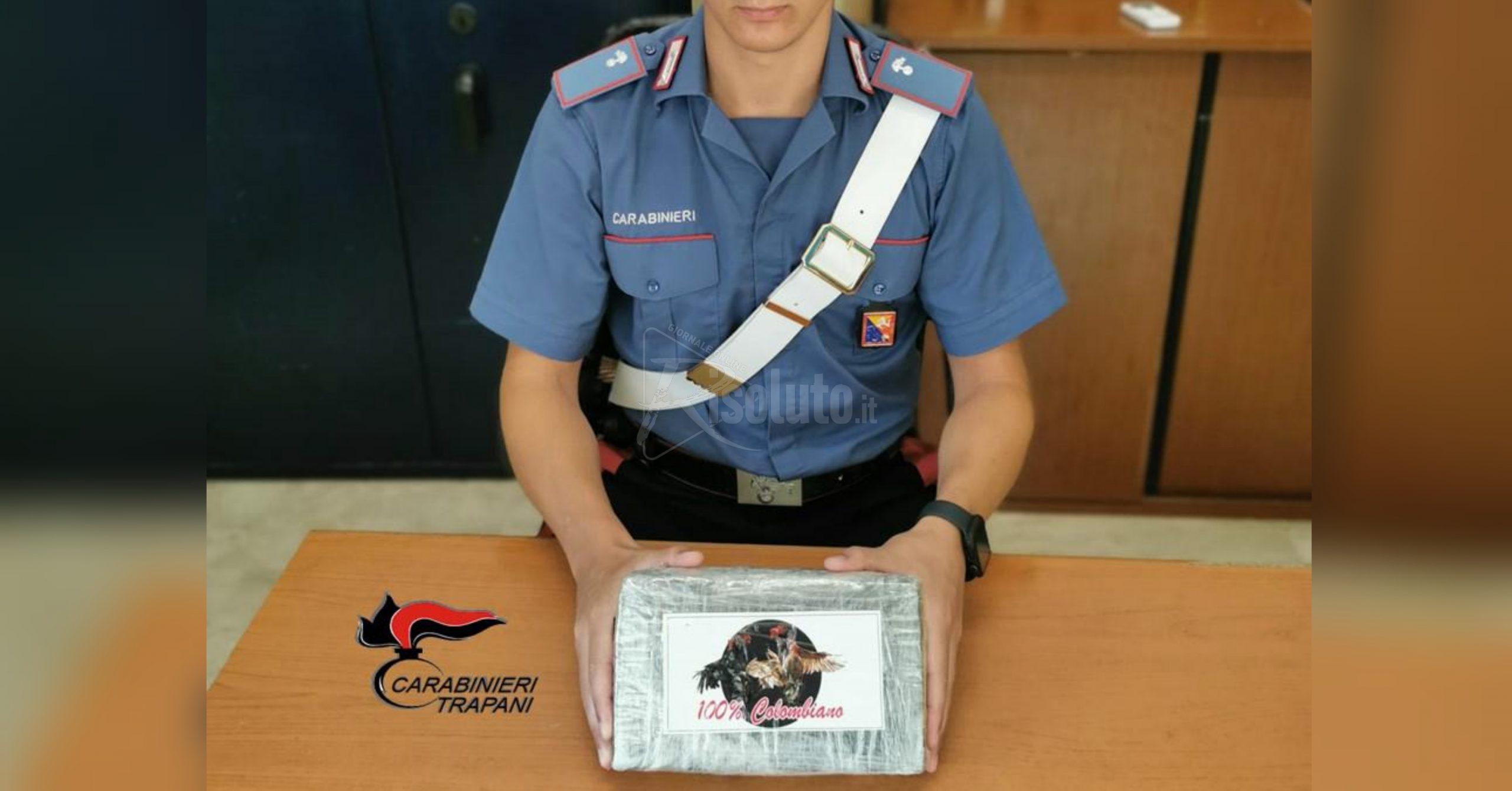 Trapani, due arresti per droga e un chilo di cocaina sequestrata