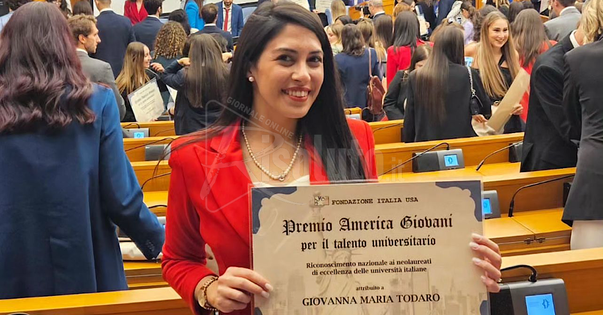 Giovanna Todaro di Sciacca premiata dalla Fondazione Italia-Stati Uniti con il “Premio America Giovani”