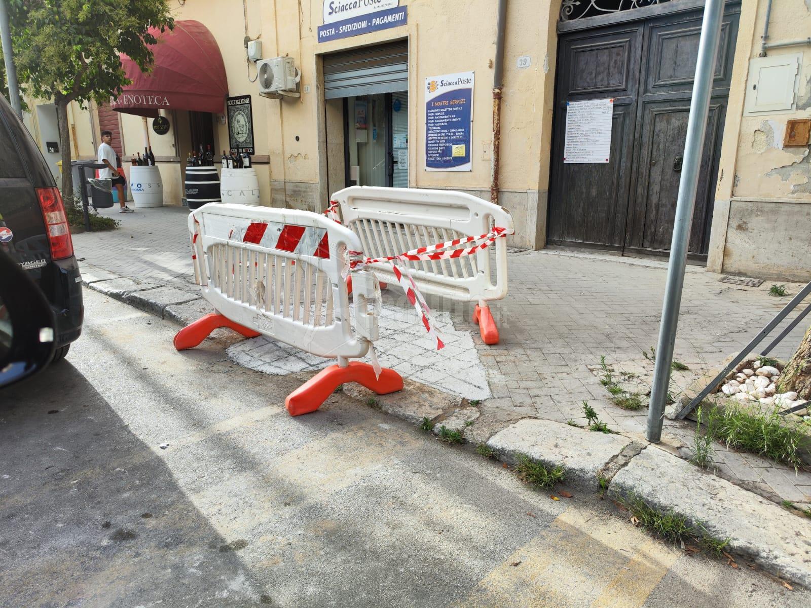 Il Comune di Sciacca brucia le tappe e 2 transenne si possono rimuovere dopo 4 giorni