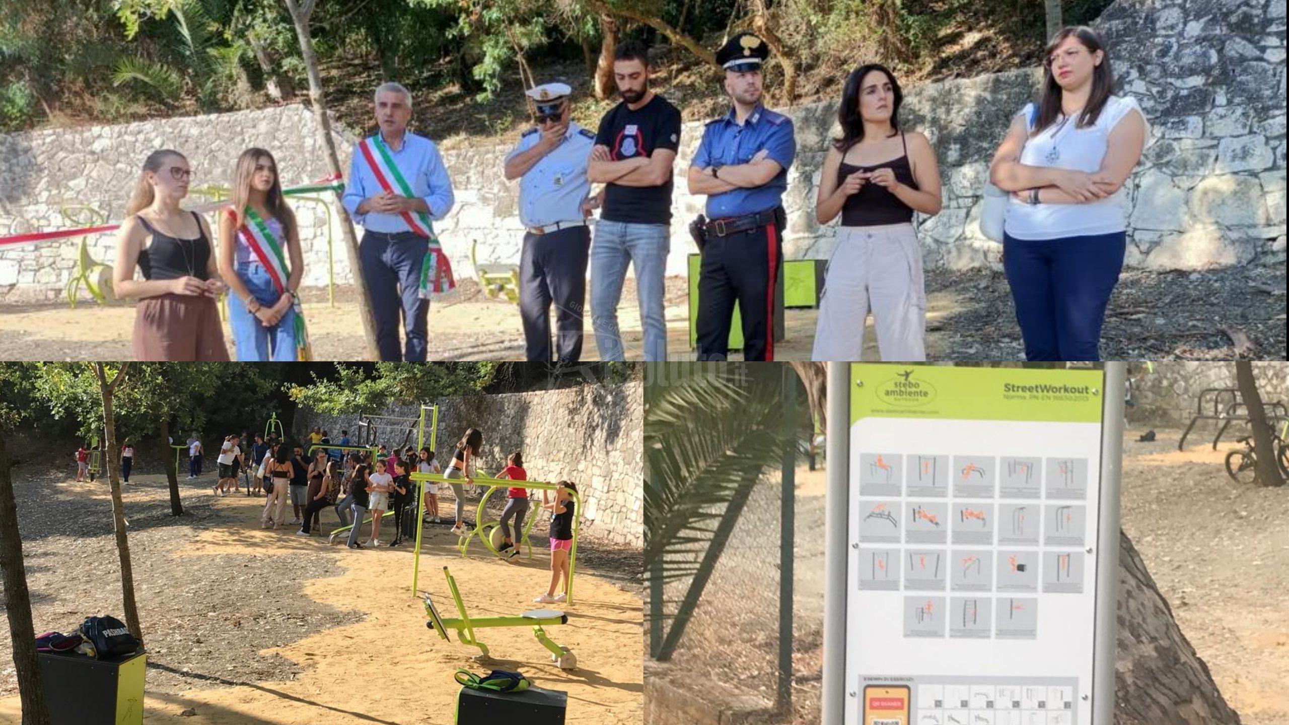 Nella villa comunale di Santo Stefano di Quisquina inaugurata un’area fitness