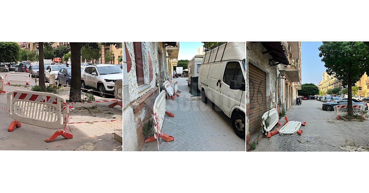 Transenne collocate, spostate e “messe a riposo” nel viale della Vittoria a Sciacca