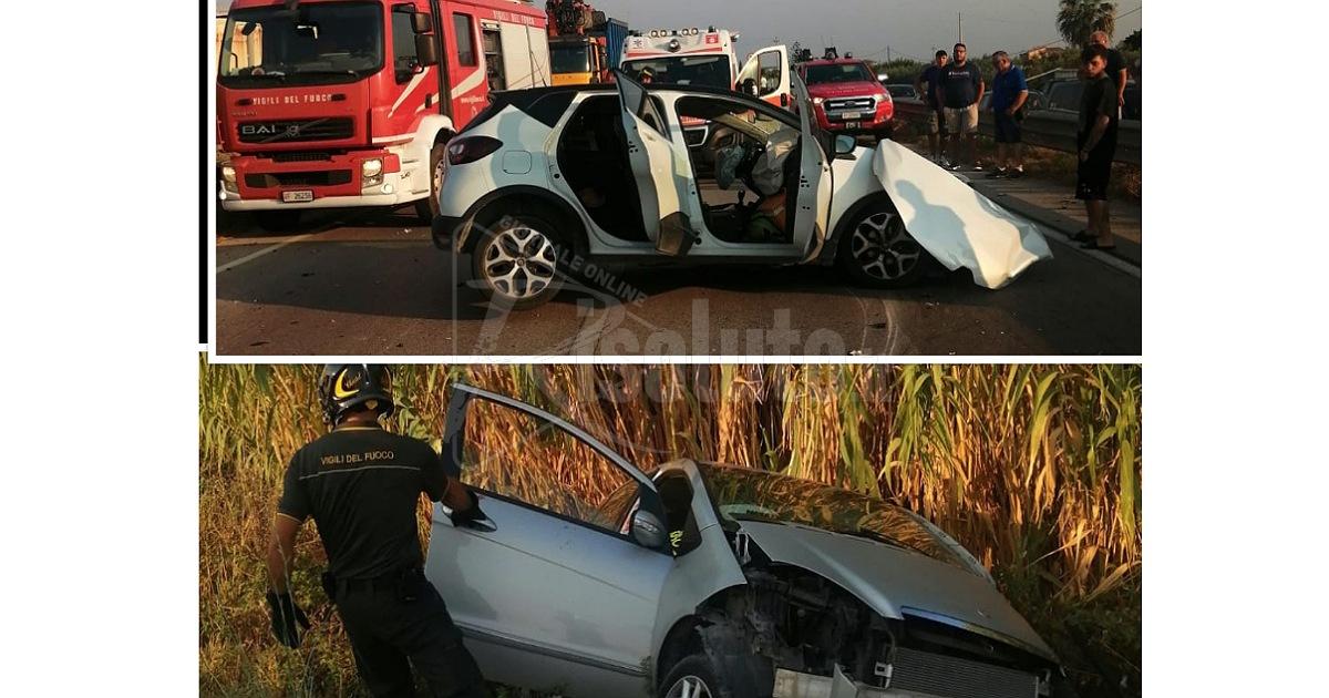 Incidente tra due 2 auto sul rettilineo della 115 a Scunchipani, 1 ferito e 2 illesi