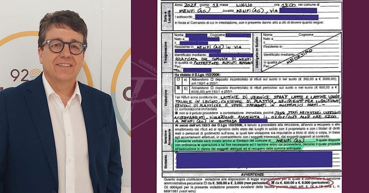 Menfi, multe fino a 6 mila euro per abbandono rifiuti