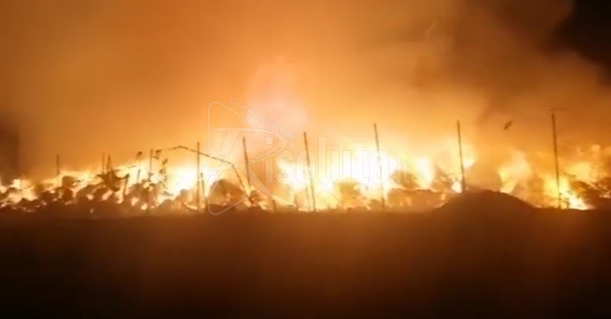 In fiamme capannone di fieno a Santa Margherita Belice (Video)