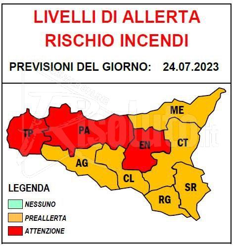 Altre 48 ore di caldo estremo: domani allerta incendi nel trapanese, ennese e palermitano